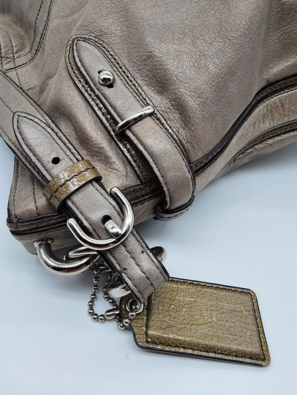 Coach Colette Metallic Leather Hobo Bag Gold Silver 16442 Y2K Vintage 2010